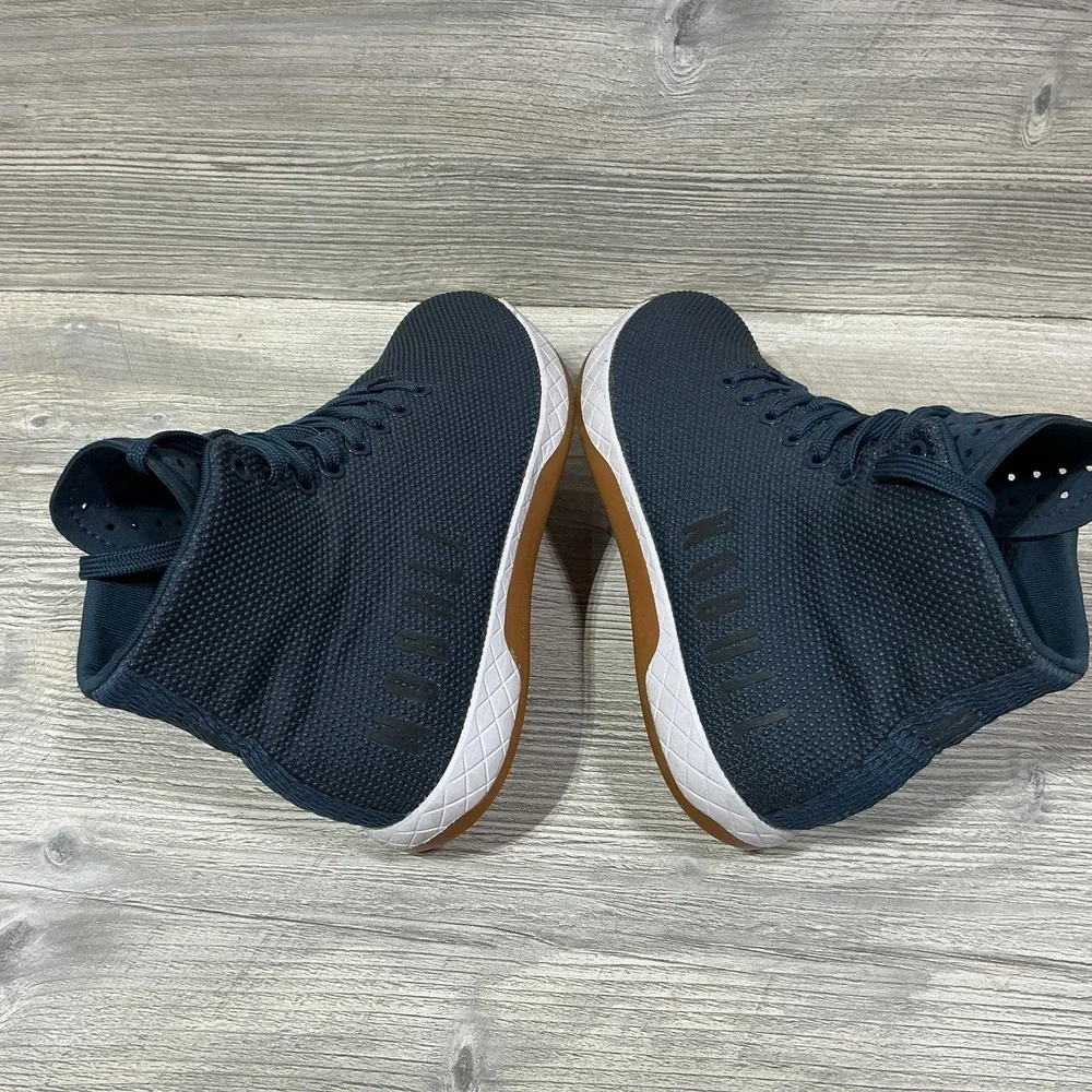 NOBULL High Top Trainer Shoes Mens Size 6.5 Womens 8 Navy Blue Gum Athletic